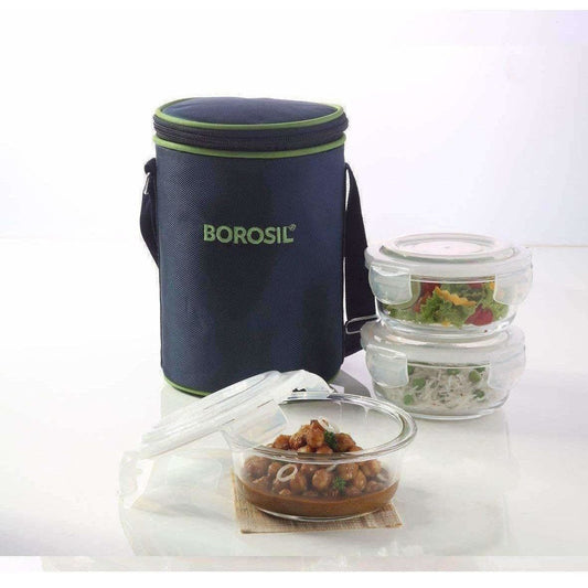 Microwavable Containers with Lunch Bag, 400ml, Set of 3 - Grab2buy
