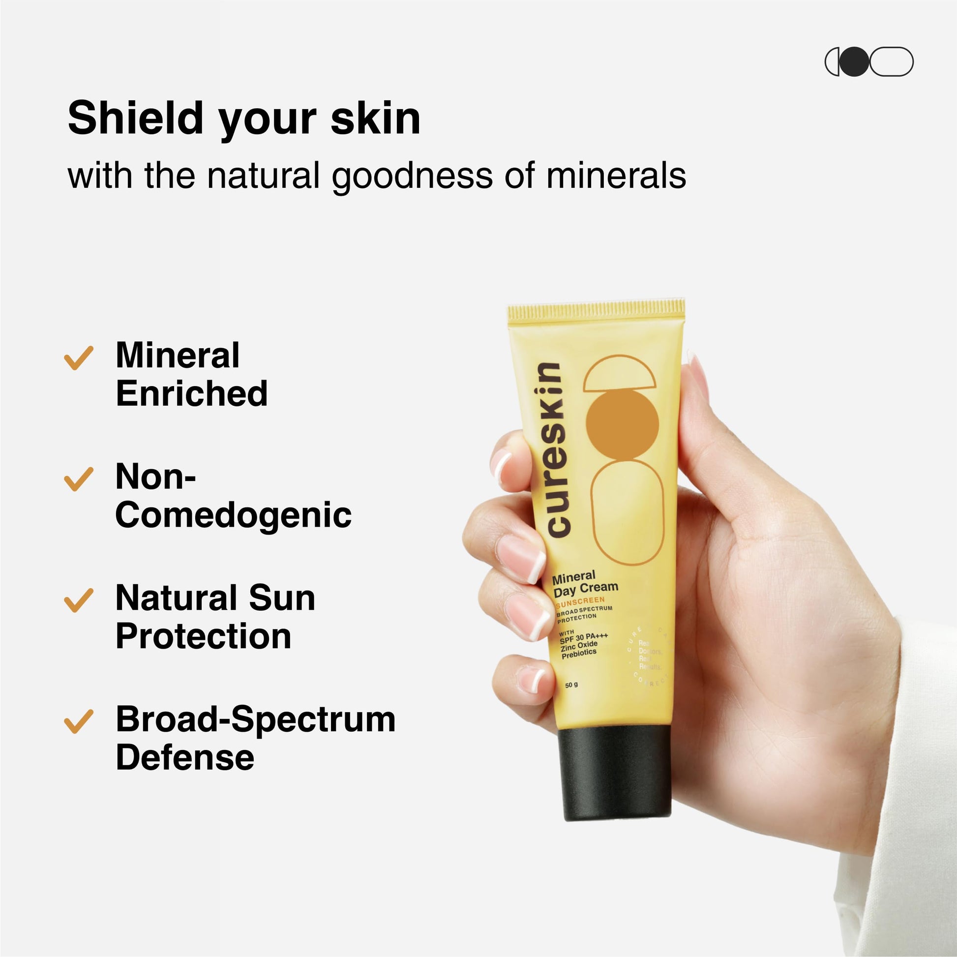 Cureskin Mineral Day Cream Sunscreen Matte Finish SPF 30 PA+++