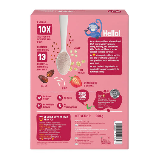 Slurrp Farm Instant Cereal With Ragi, Rice & Strawberry with Milk - Grab2buy