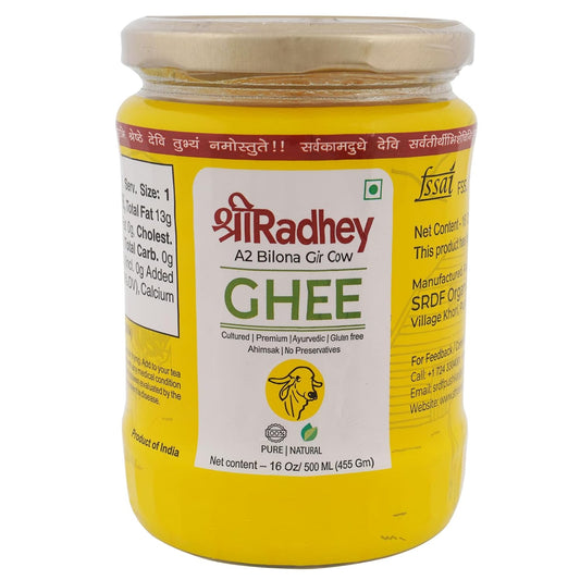 Shreeradhey A2 Bilona Gir Cow Ghee | Bilona Ghee 100% Pure | Churned From Curd | Homemade Organic Authentic Cow Ghee 