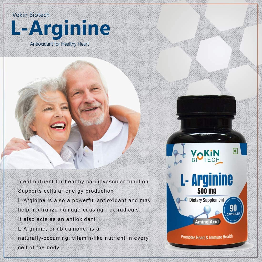 Vokin Biotech L Arginine 500mg With Essential Amino Acid and Nitric Oxide  Grab2Buy Vokin Biotech Grab2Buy
