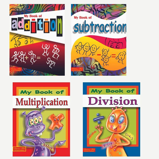 Scholars Hub Addition, Subtraction, Multiplication & Division Book For Kids Combo (Set Of 4 Books) | 192 Pages