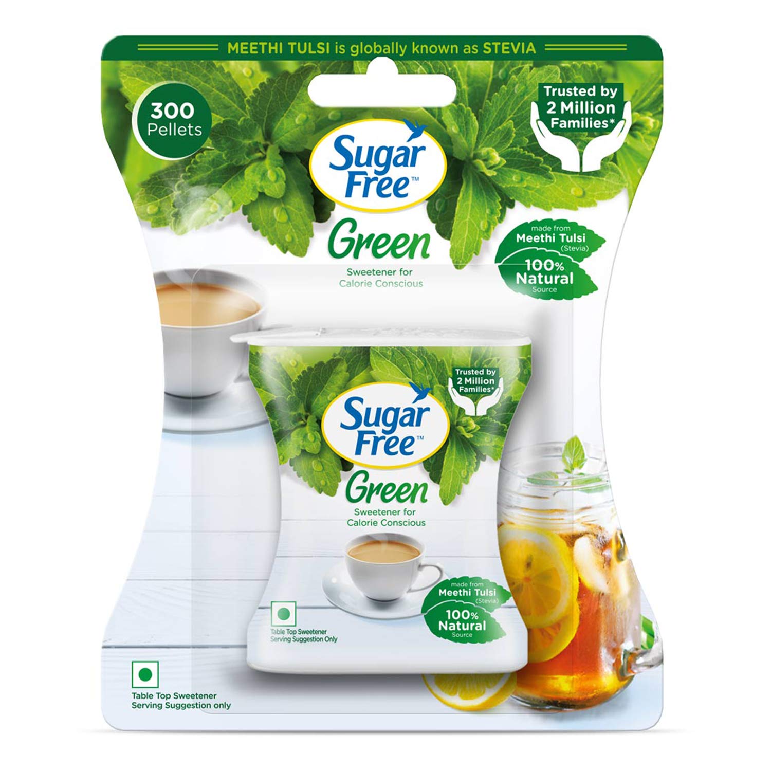 Sugar Free Green Stevia 100% Natural Sweetener and Sugar Substitute Pellets 