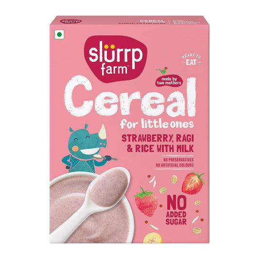 Slurrp Farm Instant Cereal With Ragi, Rice & Strawberry with Milk - Grab2buy