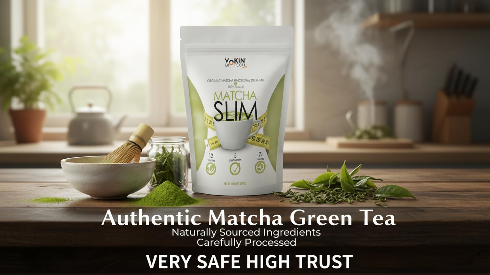 Vokin Biotech Matcha Green Tea Powder Supports Weight Loss Management | Rich In Antioxidants  Grab2Buy Vokin Biotech Grab2Buy