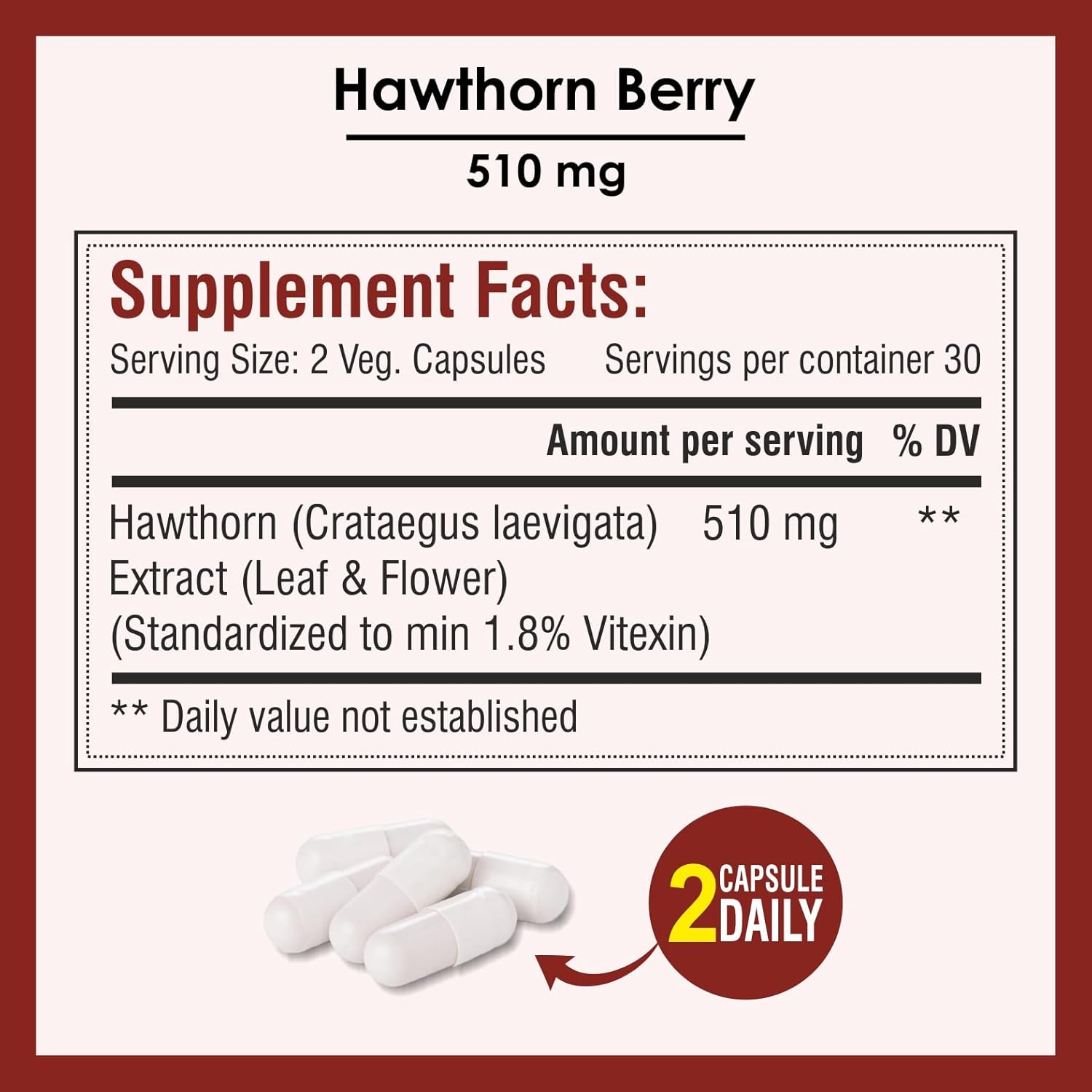 Biotrex Hawthorn Berry 510Mg Veg Capsules - Grab2buy