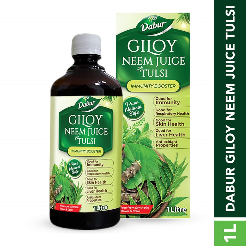 Dabur Giloy Neem Juice with Tulsi | Ayurvedic Triple Immunity Juice for Year-Round Protection 