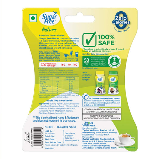 Sugar Free Natura Low Calorie Sweetner Pellets 