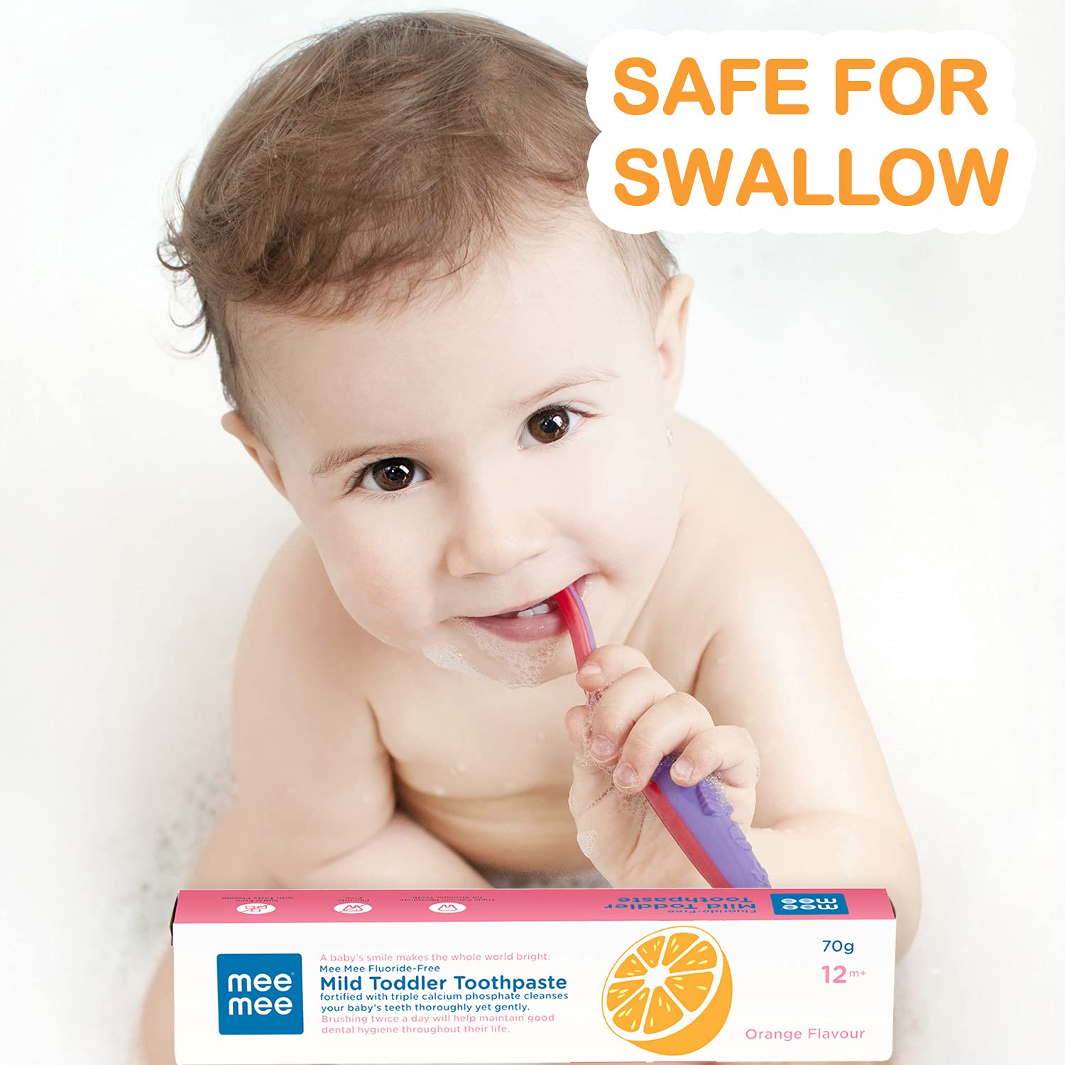 Mee Mee Fluoride-Free Mild Toddler Toothpaste - Orange Flavor - Grab2buy