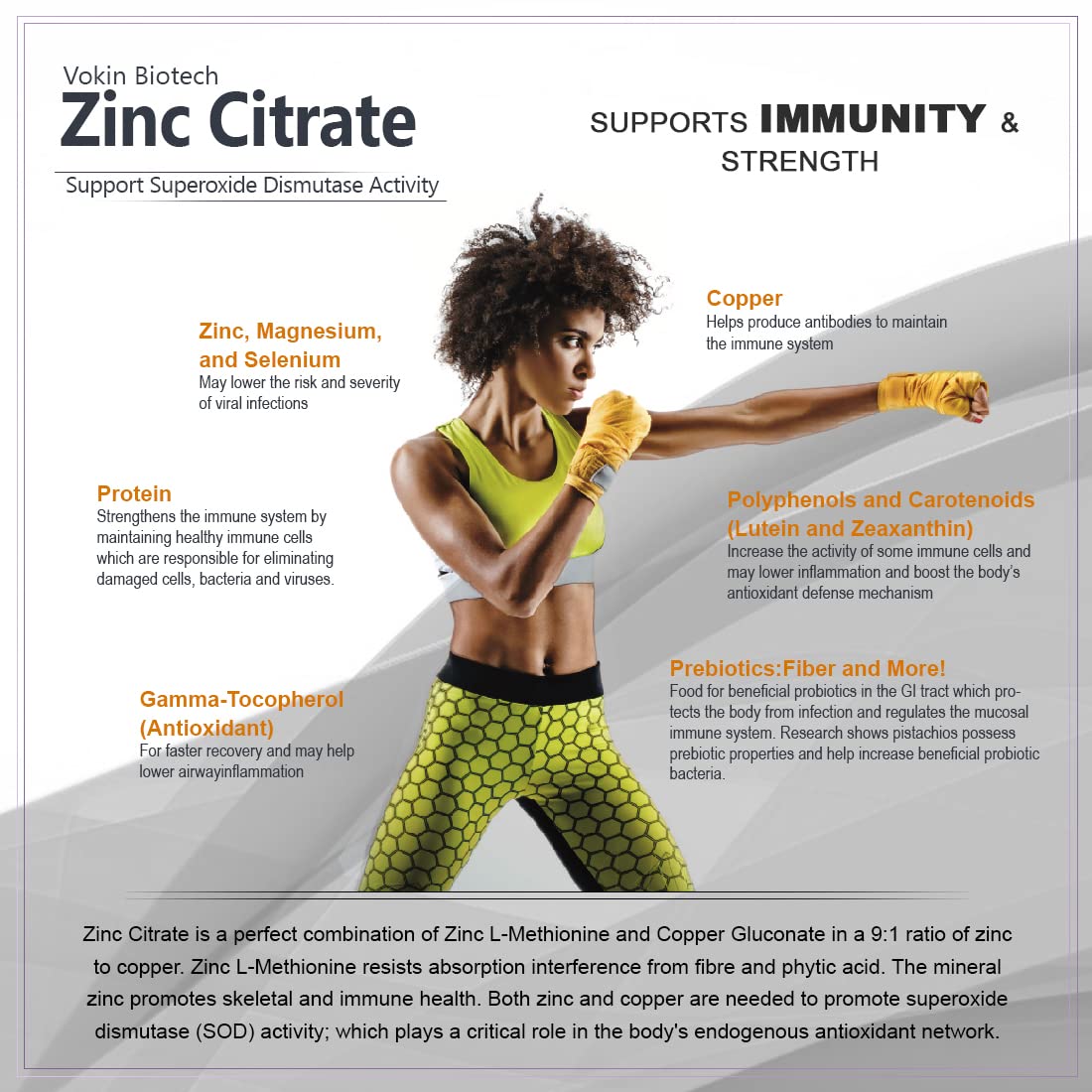 Vokin Biotech Zinc Citrate Supports Healthy Immune system Capsules  Grab2Buy Vokin Biotech Grab2Buy