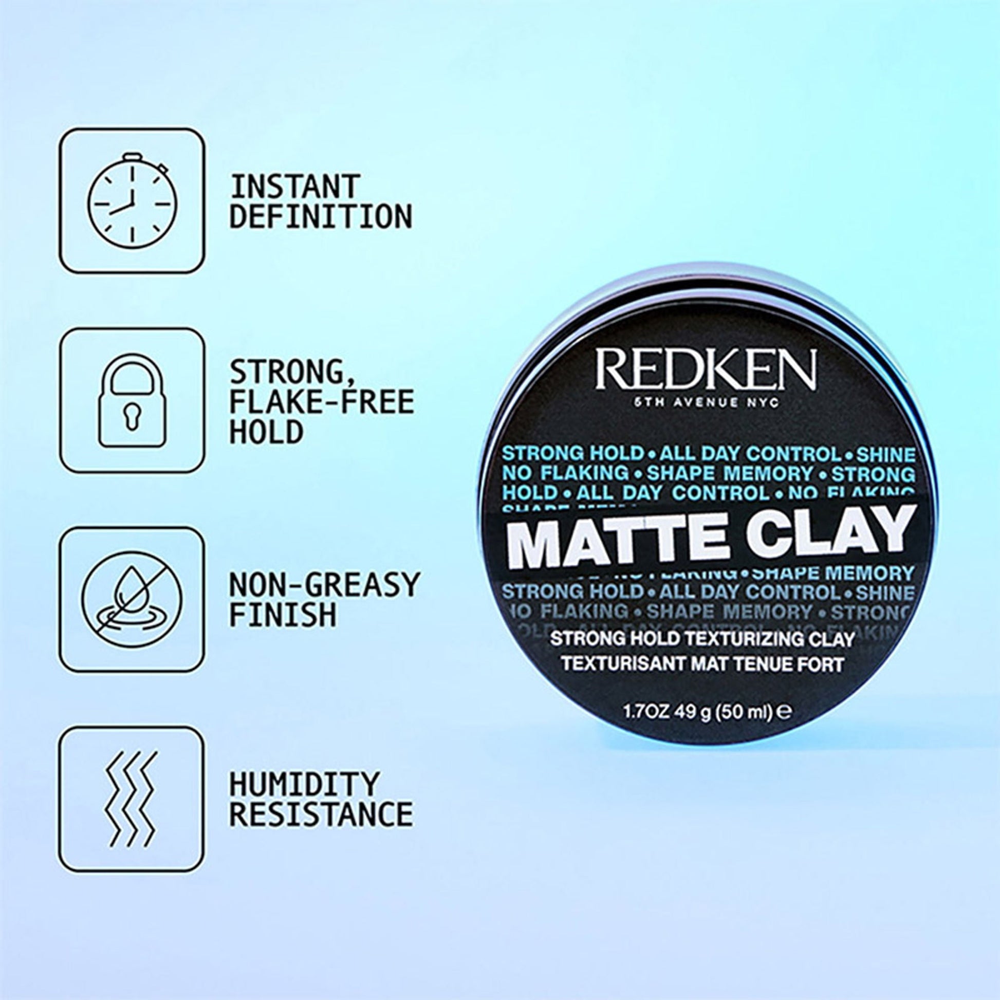 Redken Matte Clay Strong Hold For Texturizing Hair That Lasts All Day - For Men & Women