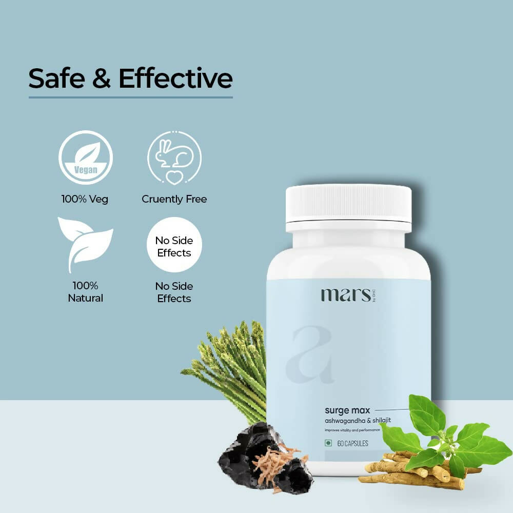 Mars By GHC Surge Max Capsules with Ashwagandha, Gokshura, Safed Musli - Grab2buy