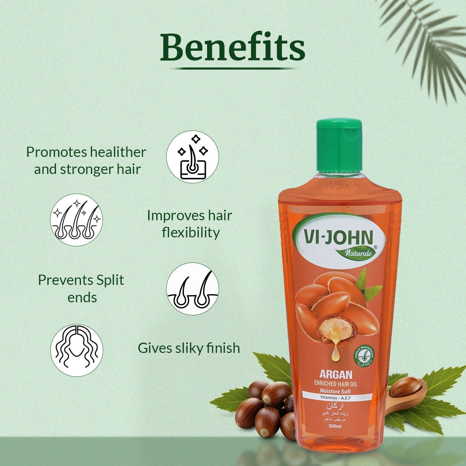 VI-JOHN Naturale Argan Enriched Hair Oil Moisture & Soft with Vitamin A.E & F  Grab2Buy VI-JOHN Grab2Buy