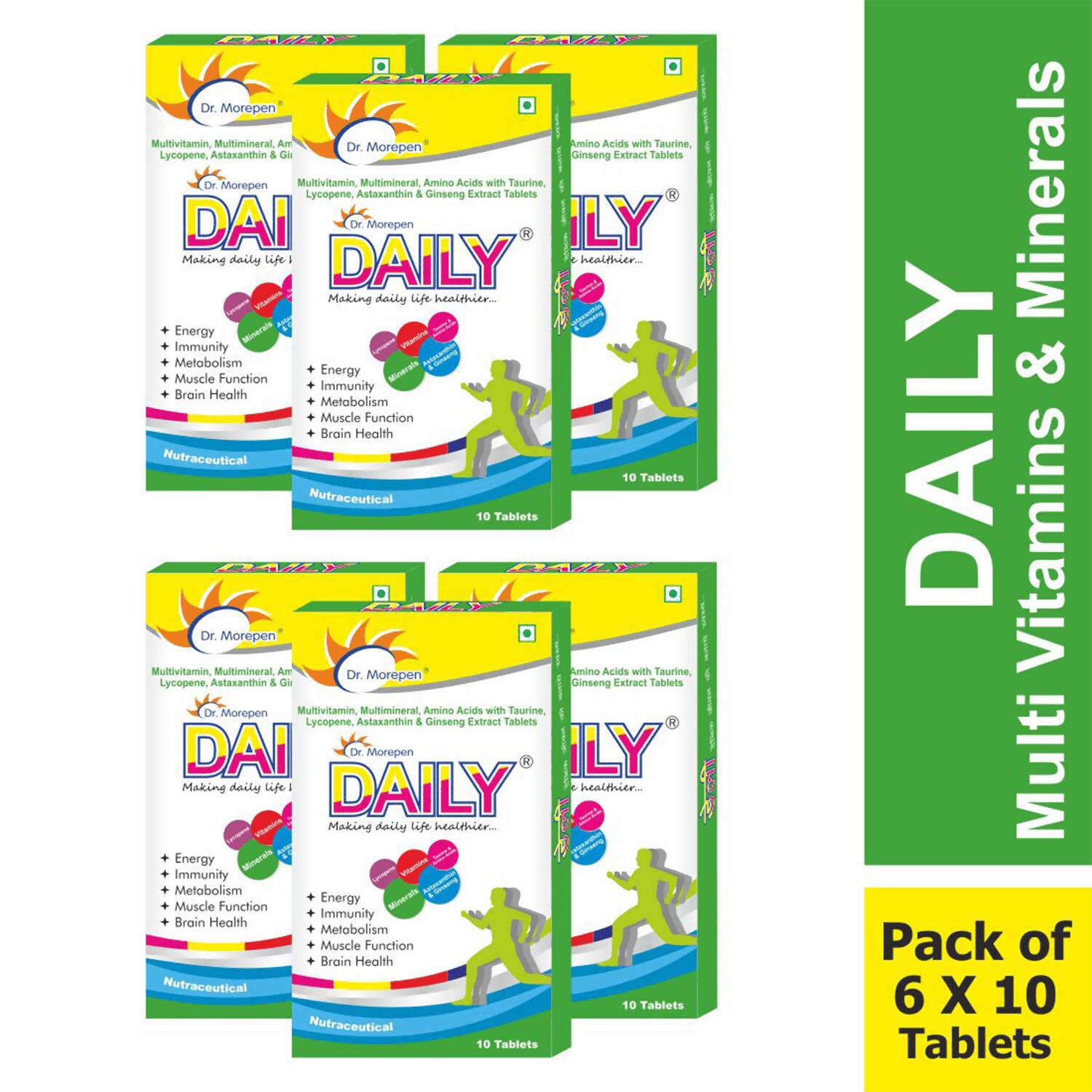 Dr. Morepen Daily Multivitamin Tablets for Women & Men, Multivitamins & Minerals Supplement 