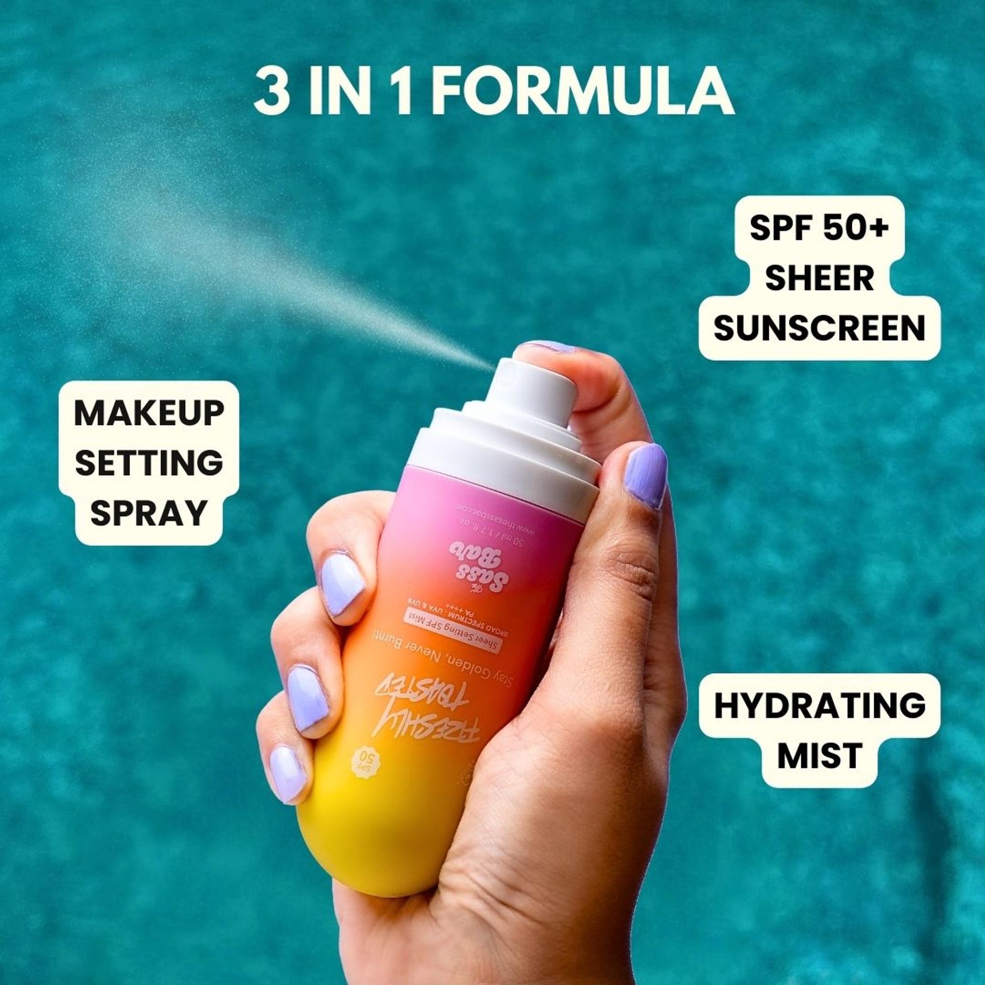 The Sass Bar Freshly Toasted Sheer Setting SPF Face & Body Mist  Grab2Buy The Sass Bar Grab2Buy
