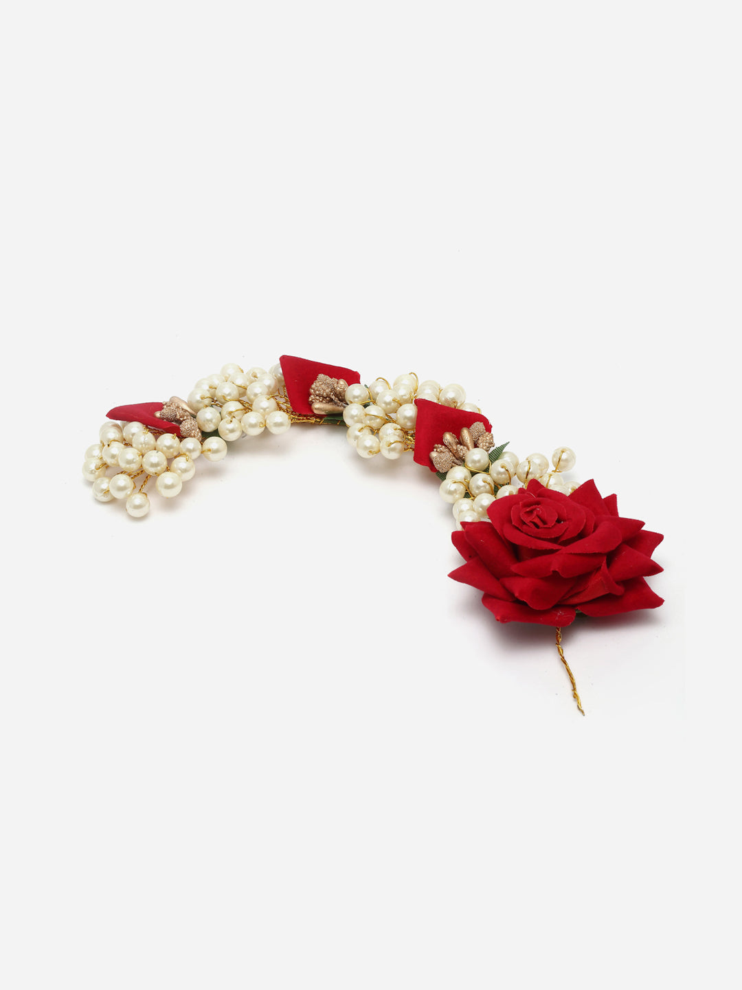 Panash Women Gold-Toned & Red Embellished Hair Accessory Set of - Grab2buy