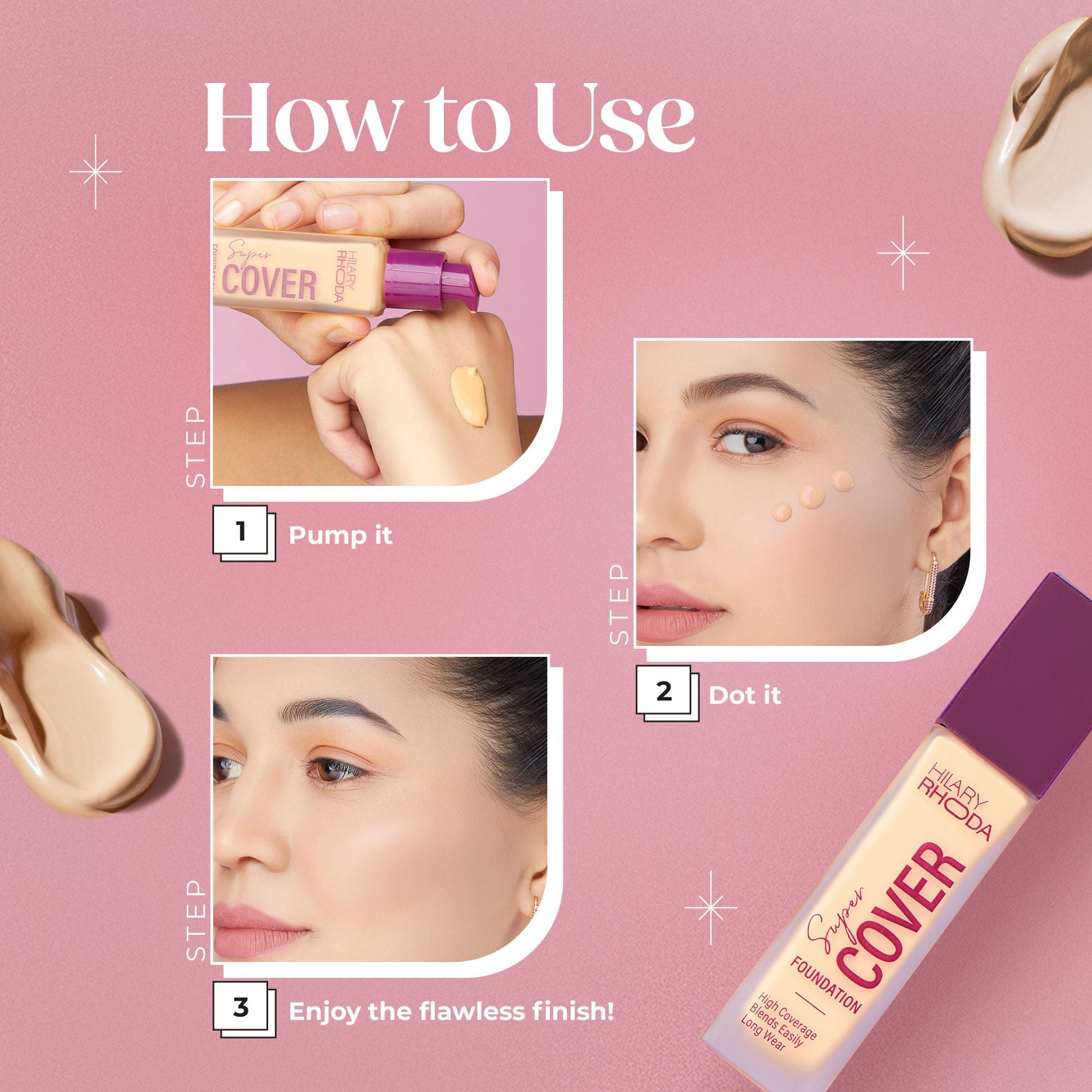 Hilary Rhoda Super Cover Waterproof Foundation - Nude Beige 03