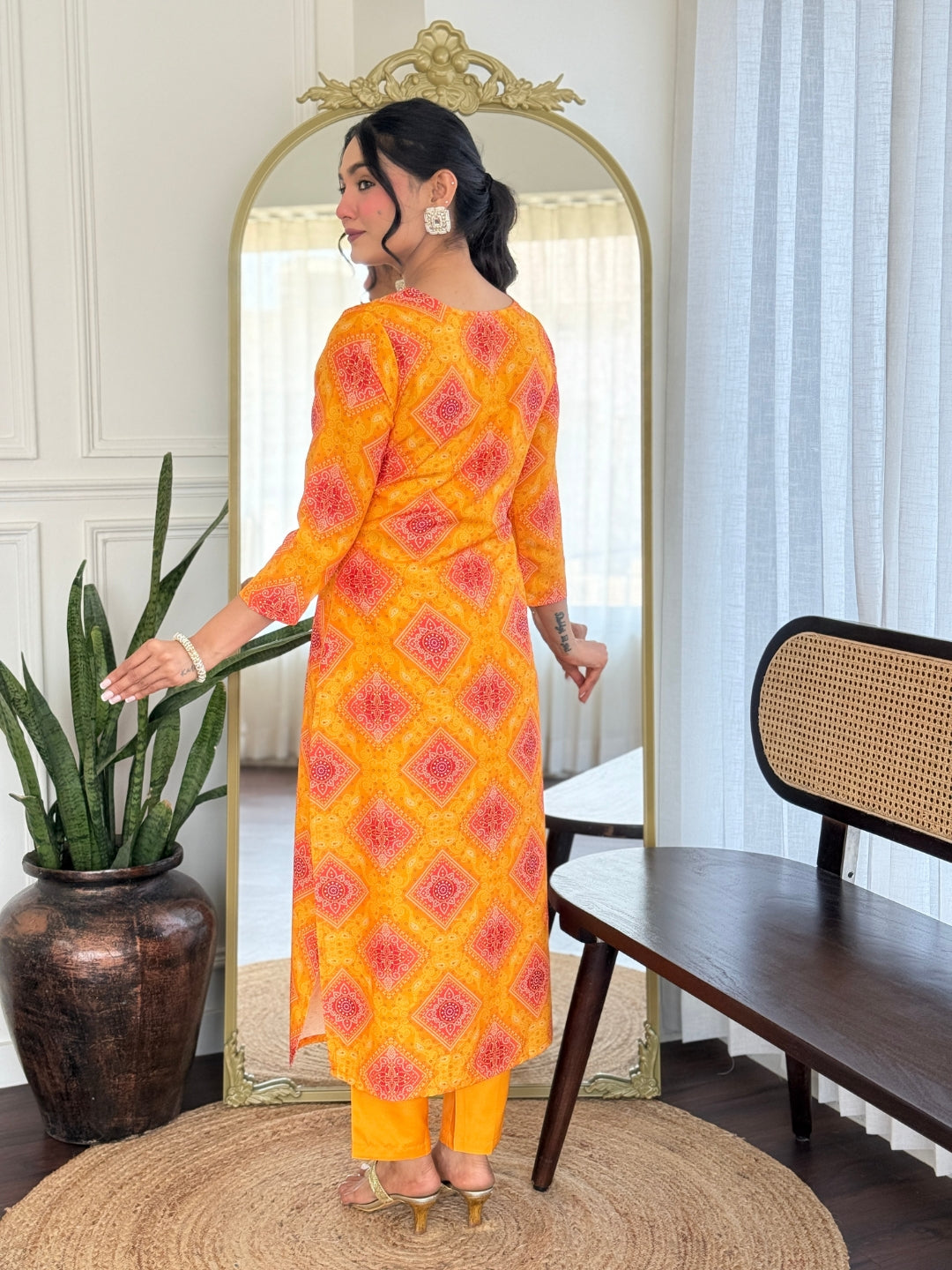 The52 Women's Beautiful Rayon Embroidery work Straight Kurta with Pant and Dupatta Set 