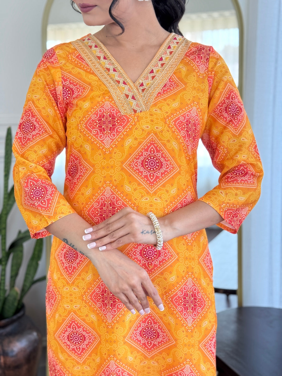 The52 Women's Beautiful Rayon Embroidery work Straight Kurta with Pant and Dupatta Set 