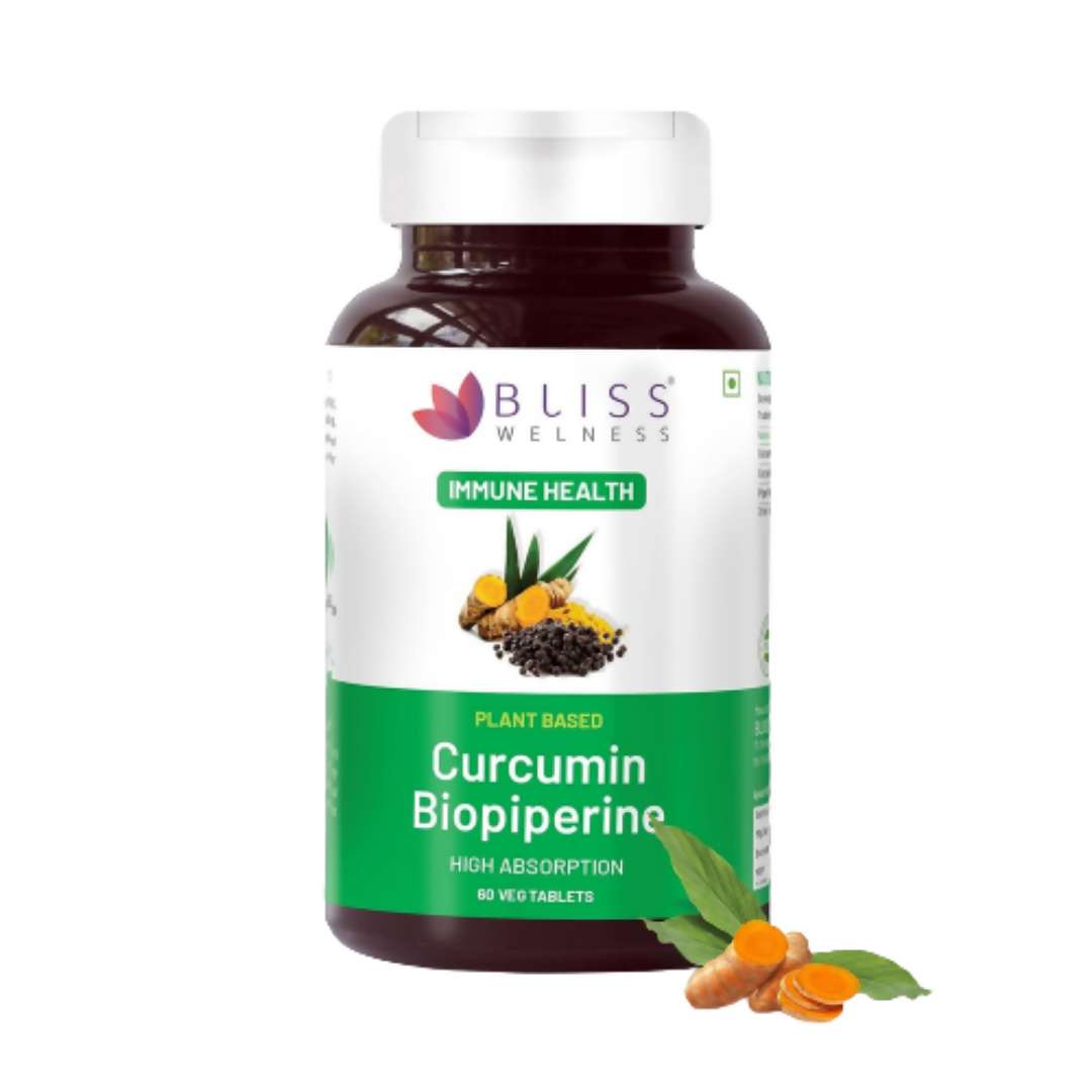 Bliss Welness Curcumin Biopiperine Tablets 