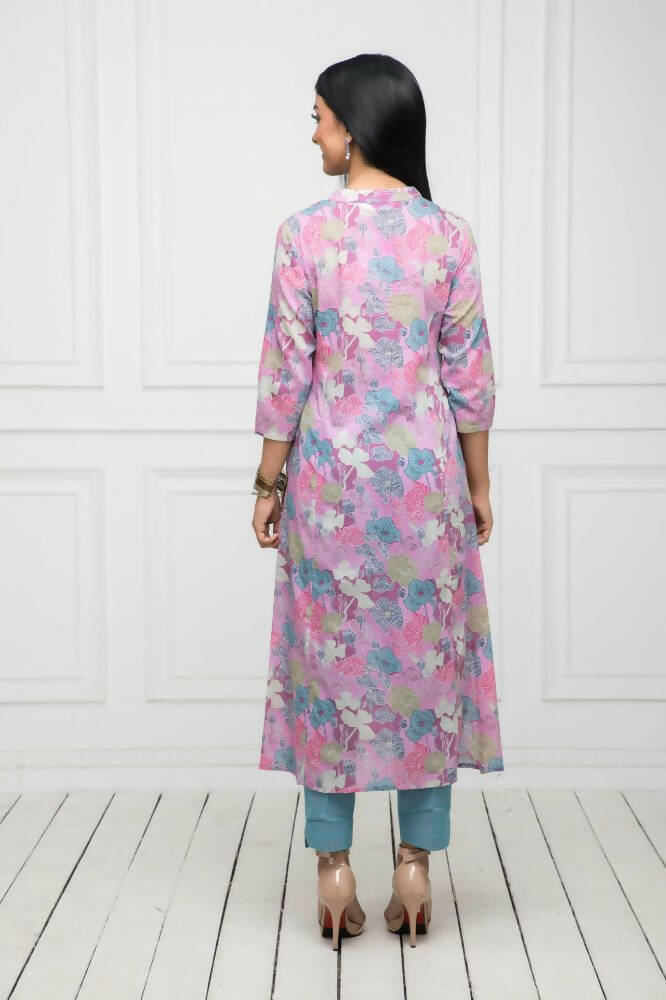Myshka Women Multi Floral Rayon A-Line Round Neck Kurtas