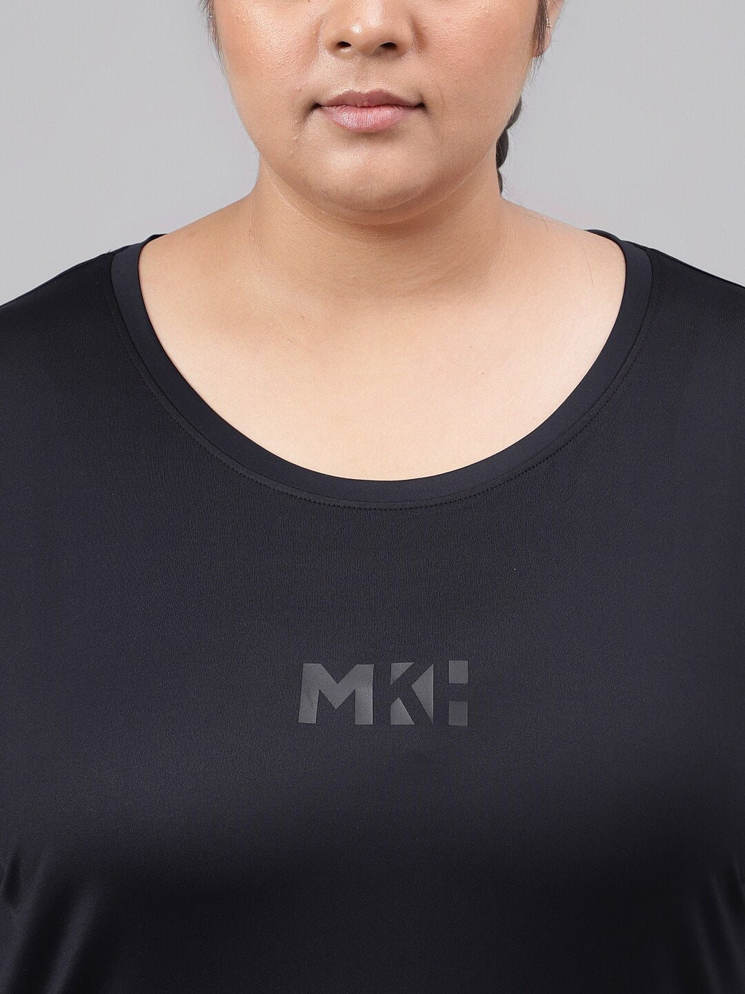 MKH Plus Size Drop Shoulder Sleeves Relaxed Fit Dri-FIT Sports T-shirt 