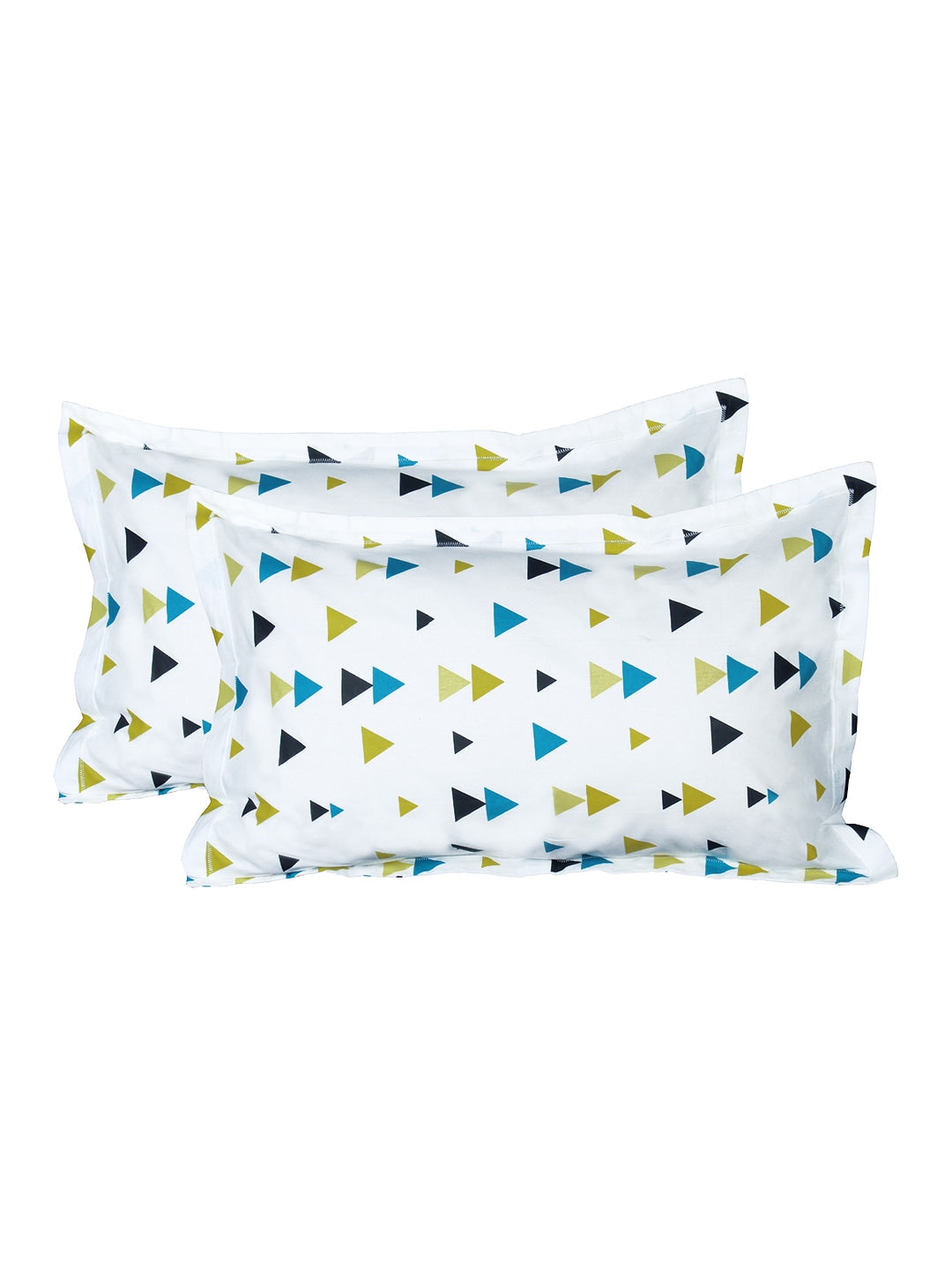 Story@home Ventura Teal & Black Geometric 152 TC Cotton Queen Bedsheet & 2 Pillow Covers  Grab2Buy Story@home Grab2Buy