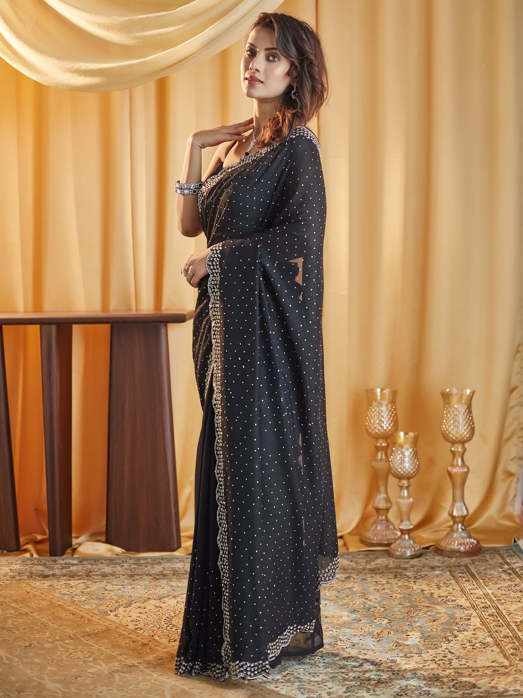 kasee Beads and Stones Silk Blend Saree