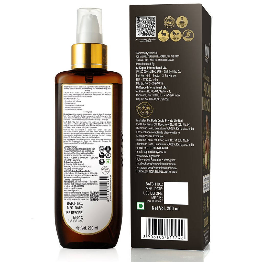 Wow Skin Science Moroccan Argan Hair Oil  Grab2Buy Wow Skin Science Grab2Buy