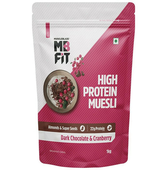 MuscleBlaze Fit High Protein Muesli - Dark Chocolate & Cranberry - Grab2buy