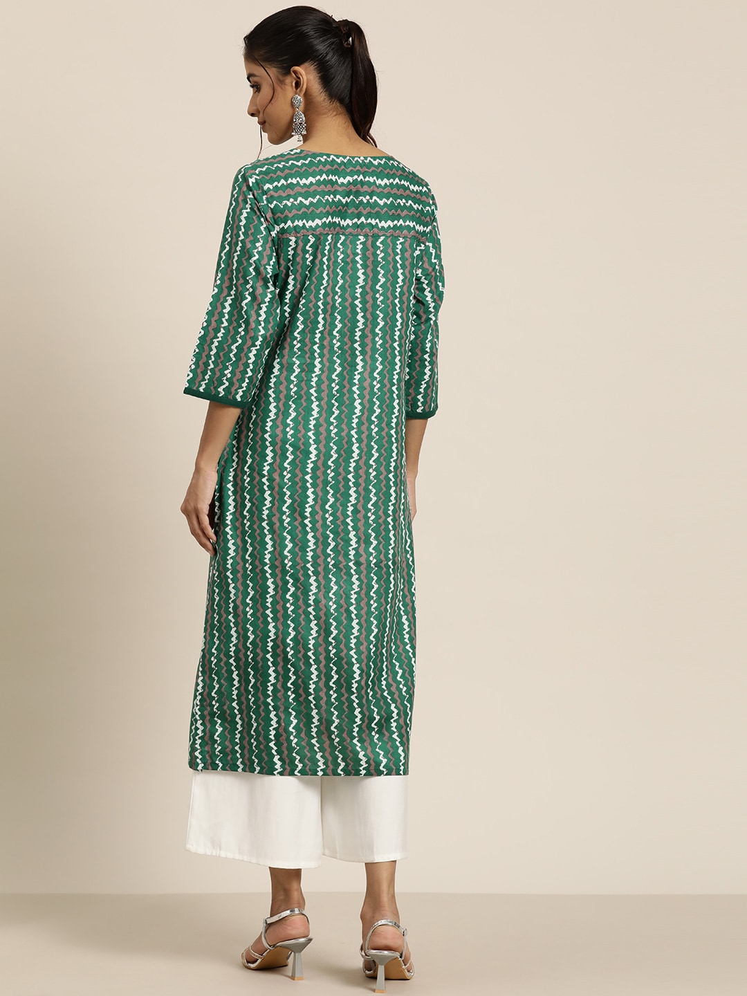 HERE&NOW Abstract Printed Pure Cotton Kurta