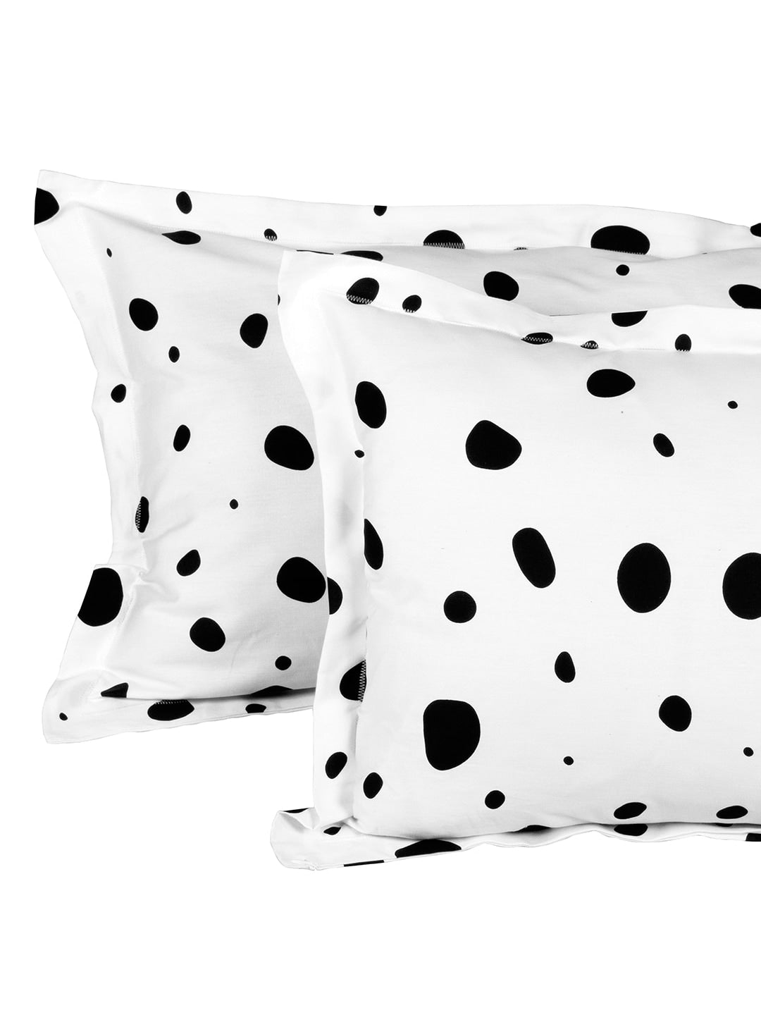 Story@home White & Black Cartoon Characters King Bedsheet with 2 Pillow Covers 