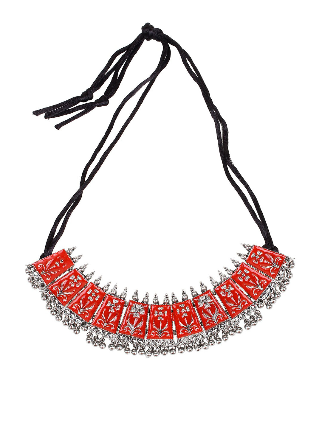 Cardinal Women Red Chocker Necklace & Earrings Jewellery Set - Grab2buy