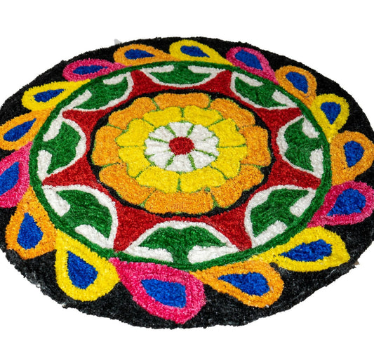 Kundan HandiKrafts Flower Mat Design 1 - Readymade - Grab2buy