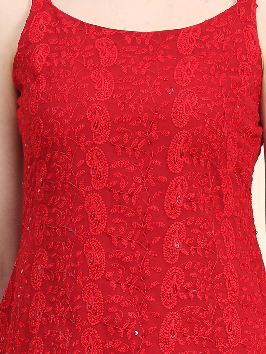Kalini Paisley Embroidered Sequinned Chikankari Georgette Kurta 