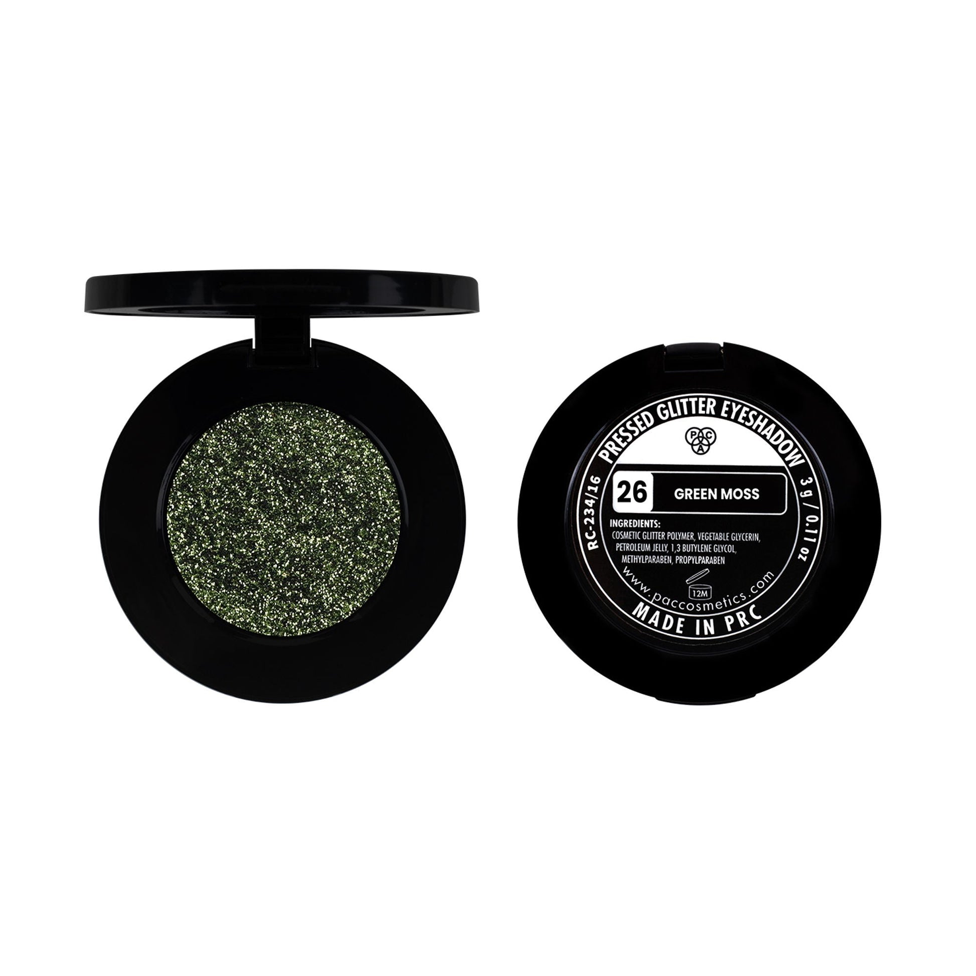 PAC Studio Pressed Glitter Eyeshadow - 26 Green Moss
