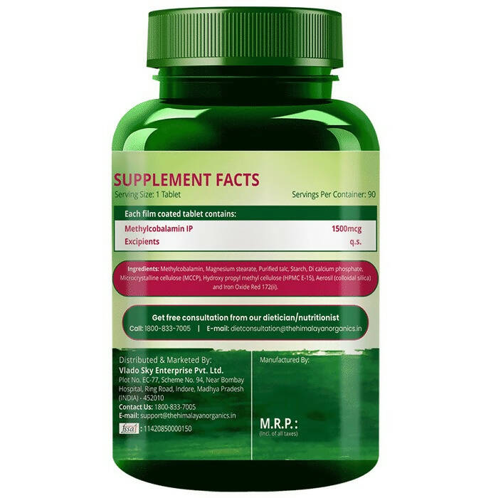Himalayan Organics Methyl Cobalamin Vitamin B12 Tablets 