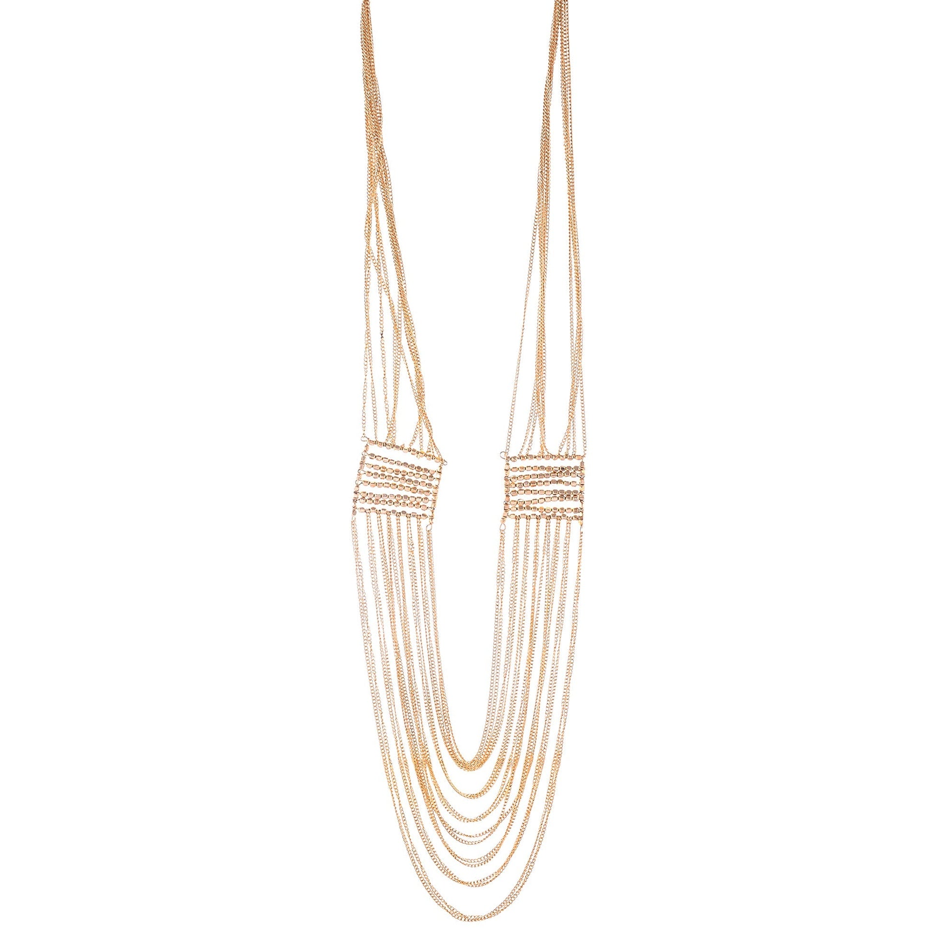Gold-Polished Alloy Designer Brass Cluster Beads Rani Haar Necklace - The Pari | Swadesiicart