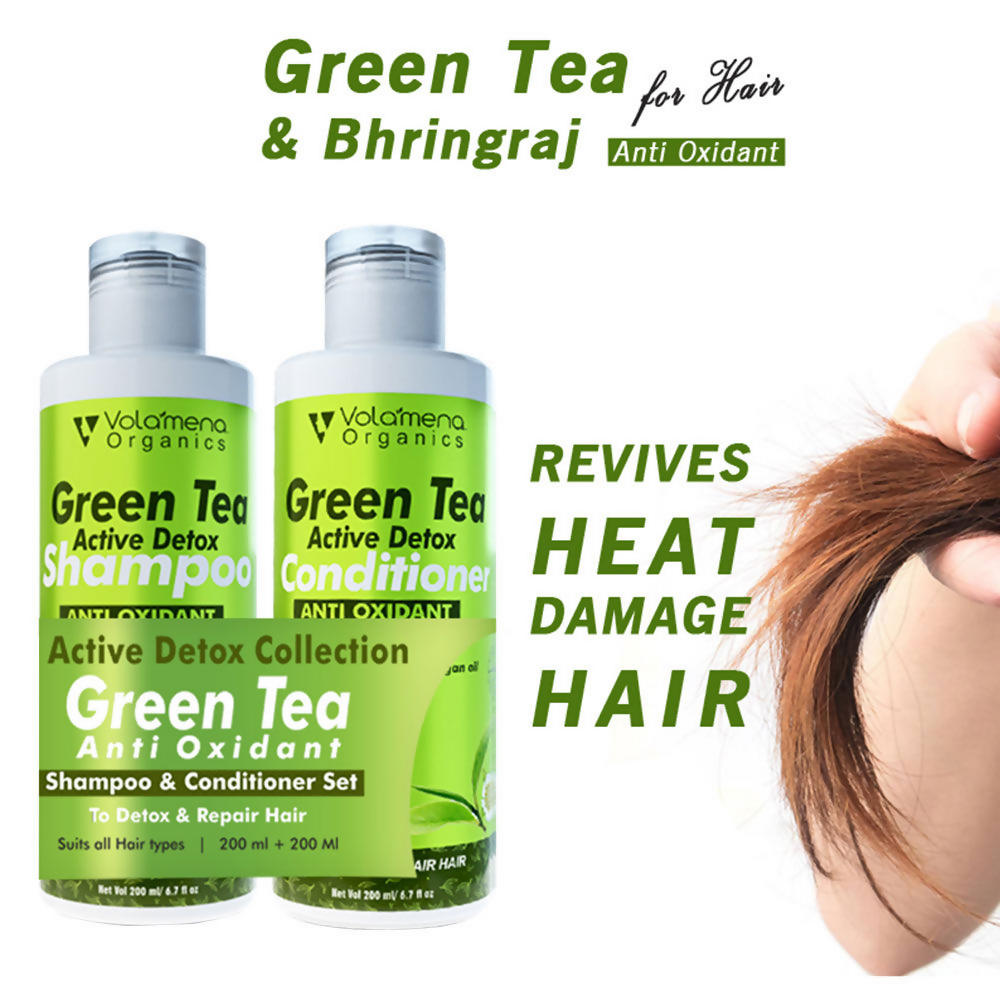 Volamena Green Tea & Bhringraj Shampoo & Conditioner  Grab2Buy Volamena Grab2Buy