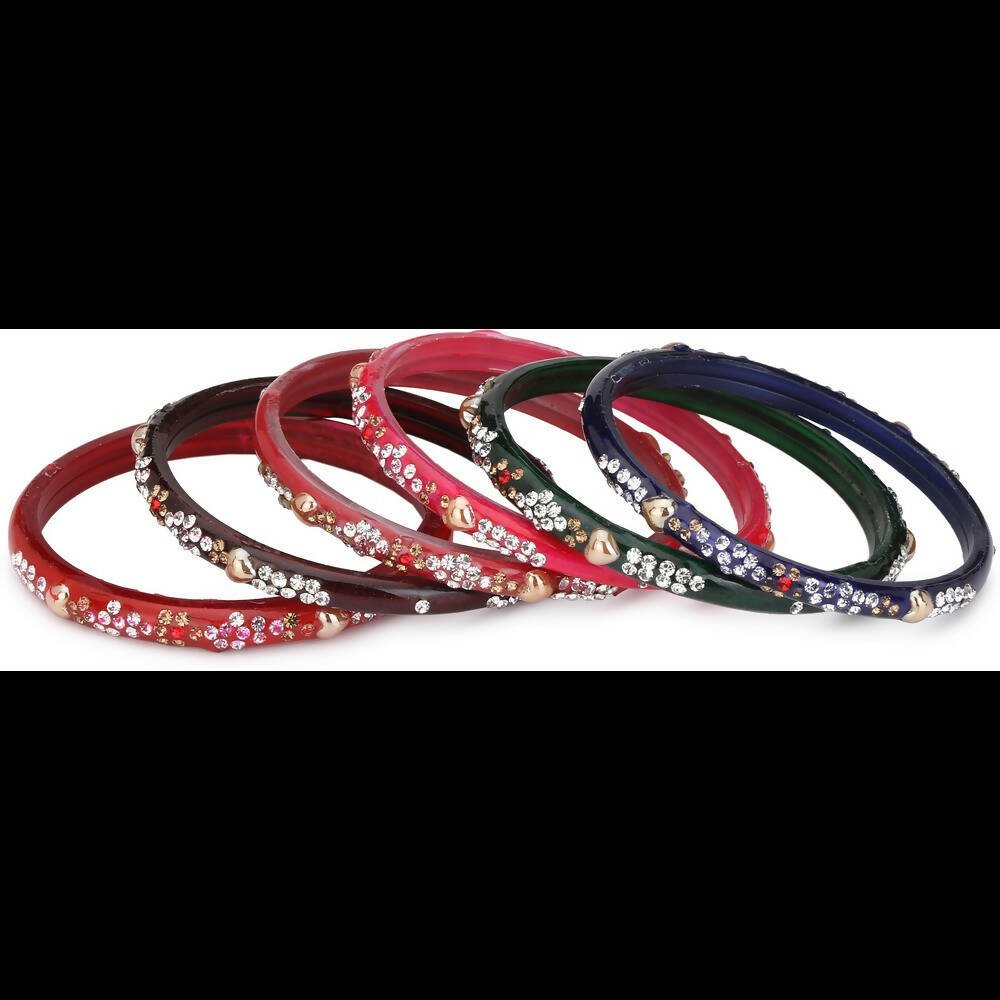 Afast Bridal Wedding & Party Fashionable Colorful Glass Bangle/Kada Set, Pack Of 24 - Multicolor - Grab2buy
