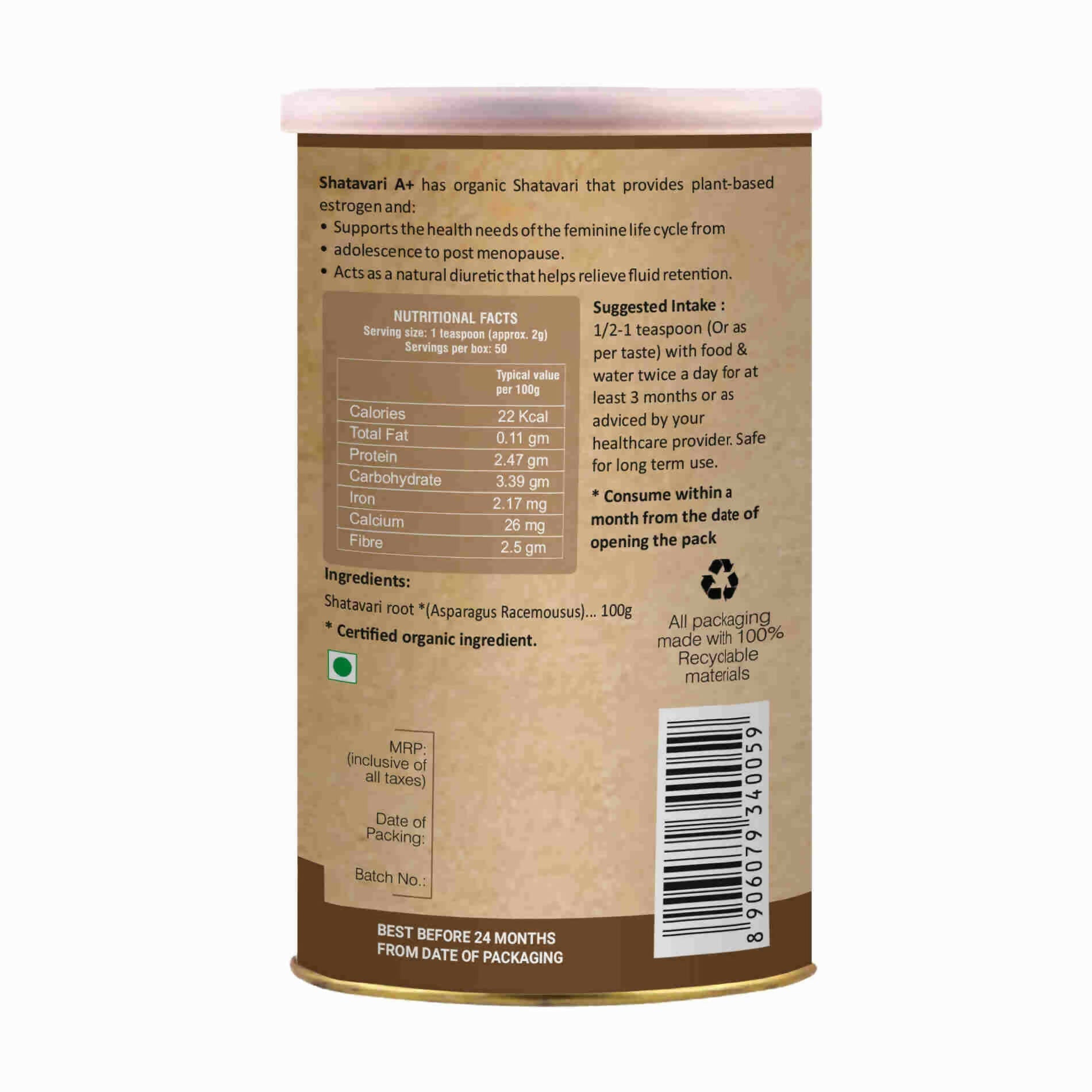 Organic Wellness Shatavari Powder 