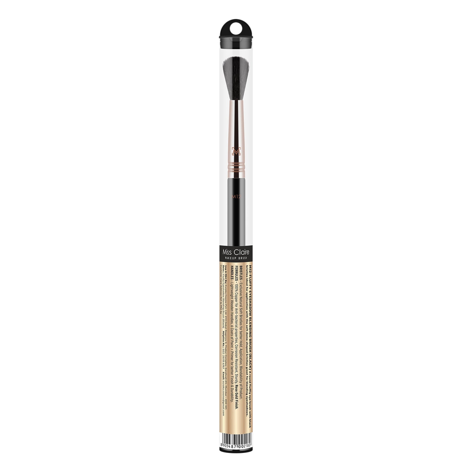 Miss Claire M12 - Fluffy Eyeshadow Blending Brush (Black) - Rose Gold