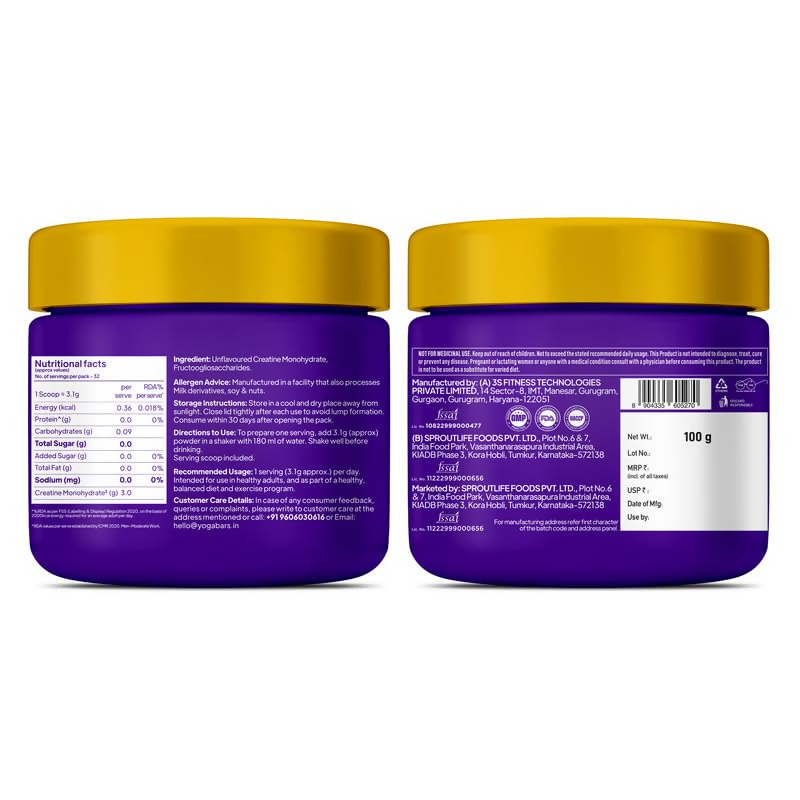 Yoga Bar Pro Clean Creatine Monohydrate Powder - Unflavored  Grab2Buy Yoga Bar Grab2Buy