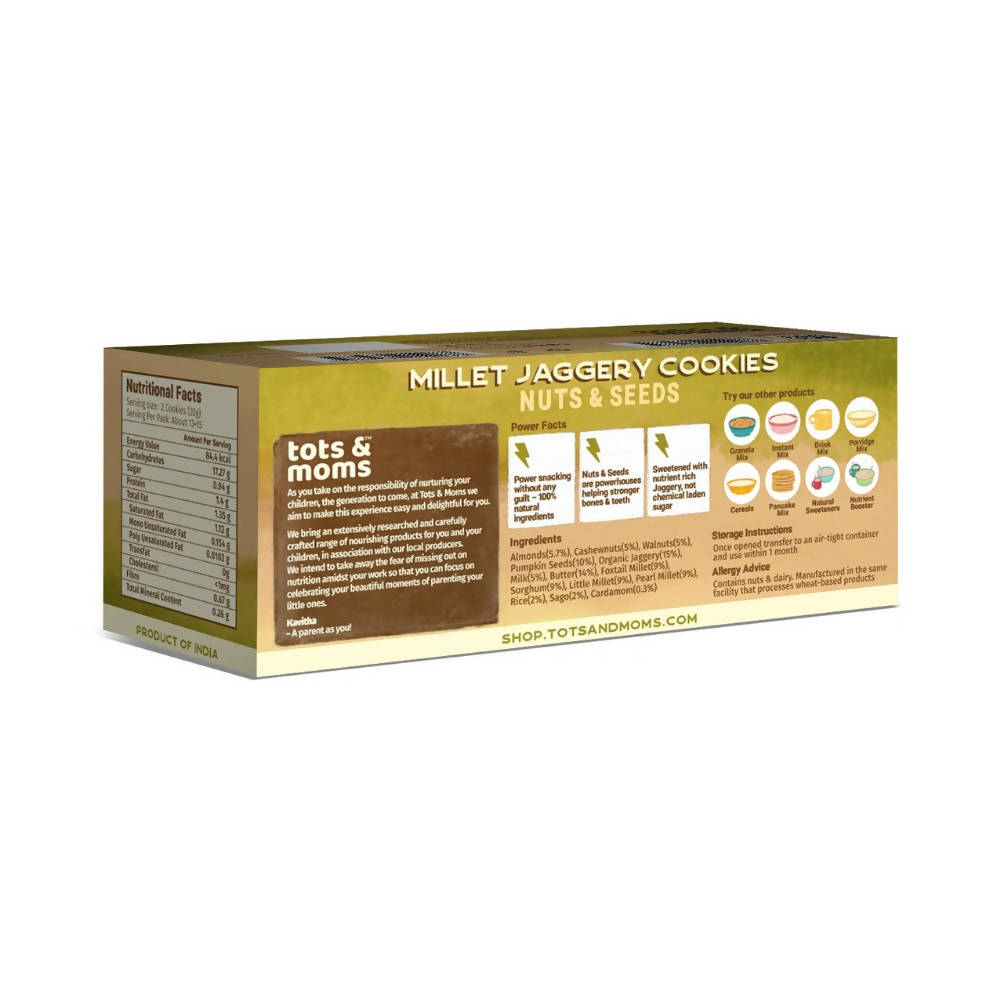 Tots and Moms Millet & Jaggery Cookies with Nuts & Seeds  Grab2Buy Tots and Moms Grab2Buy
