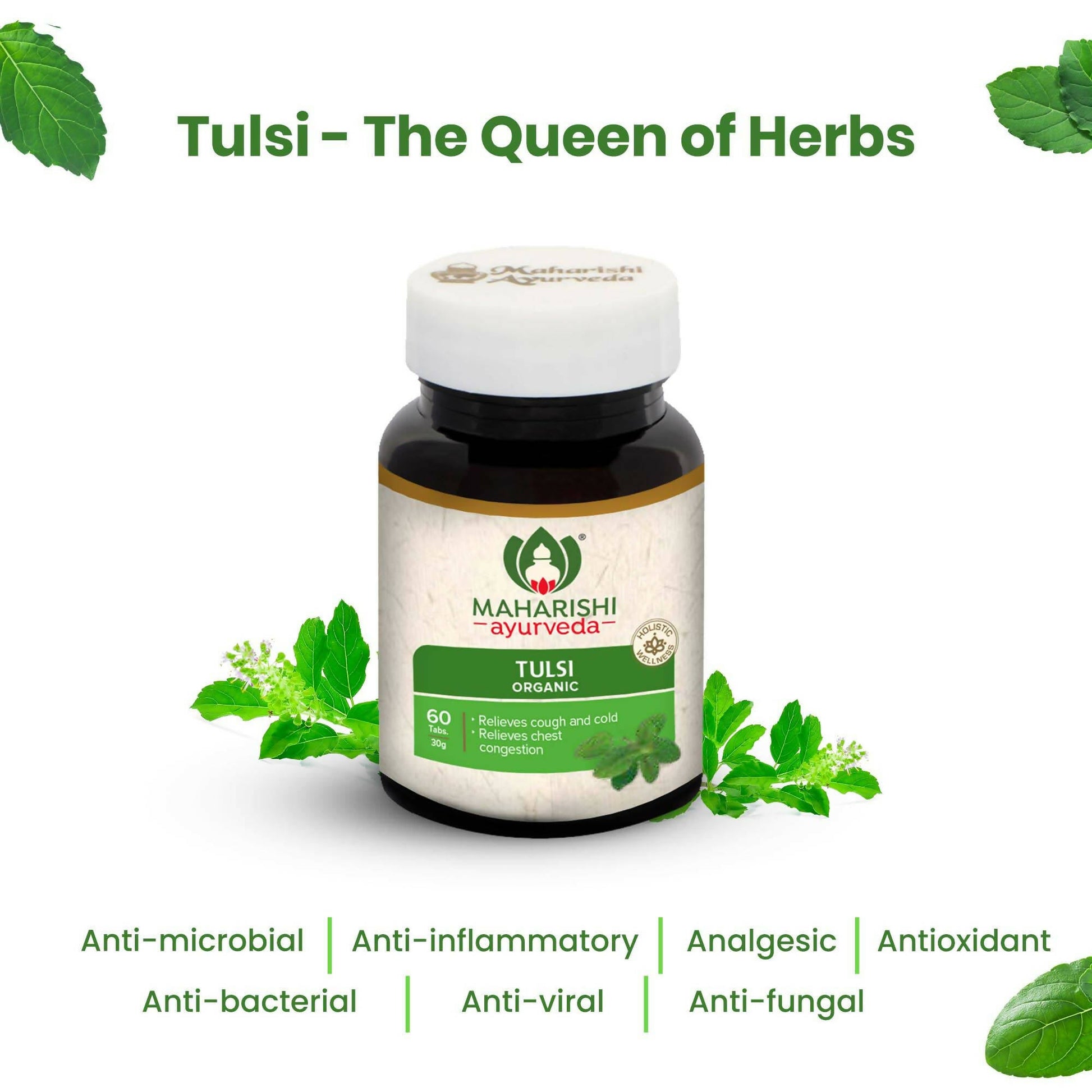 Maharishi Ayurveda Organic Tulsi Tablets 
