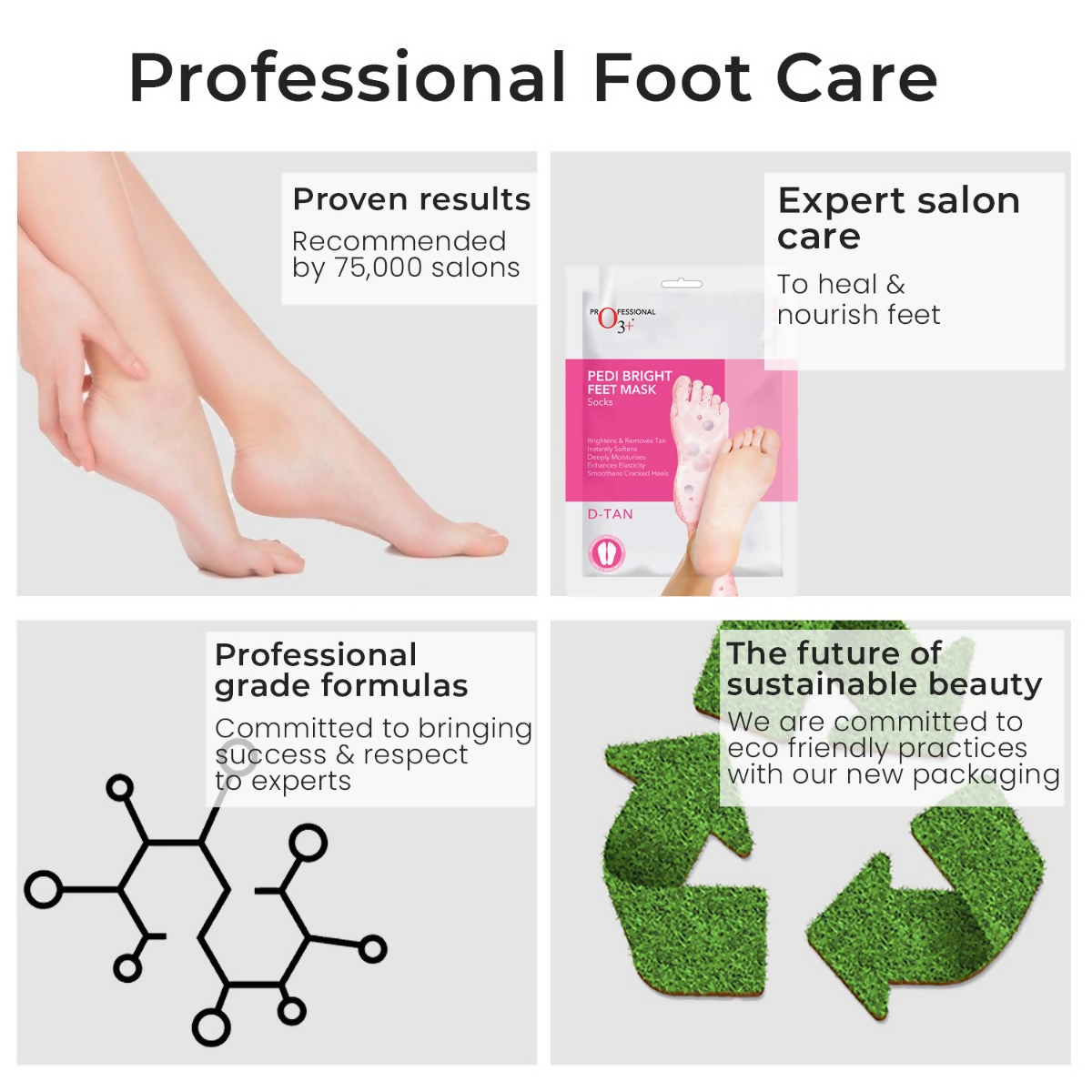 Professional O3+ Pedi Bright Foot Socks Cream Mask 