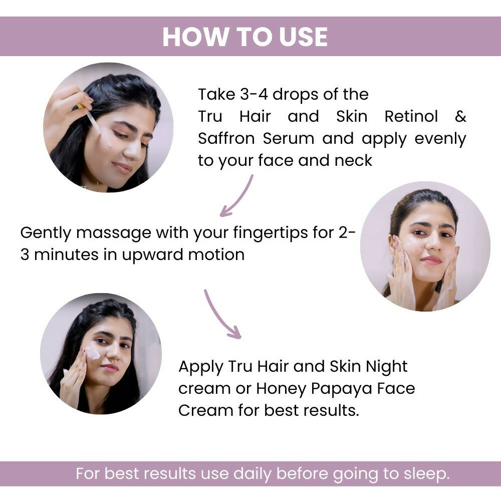 Tru Hair & Skin Retinol & Saffron Night Serum  Grab2Buy Tru Hair & Skin Grab2Buy