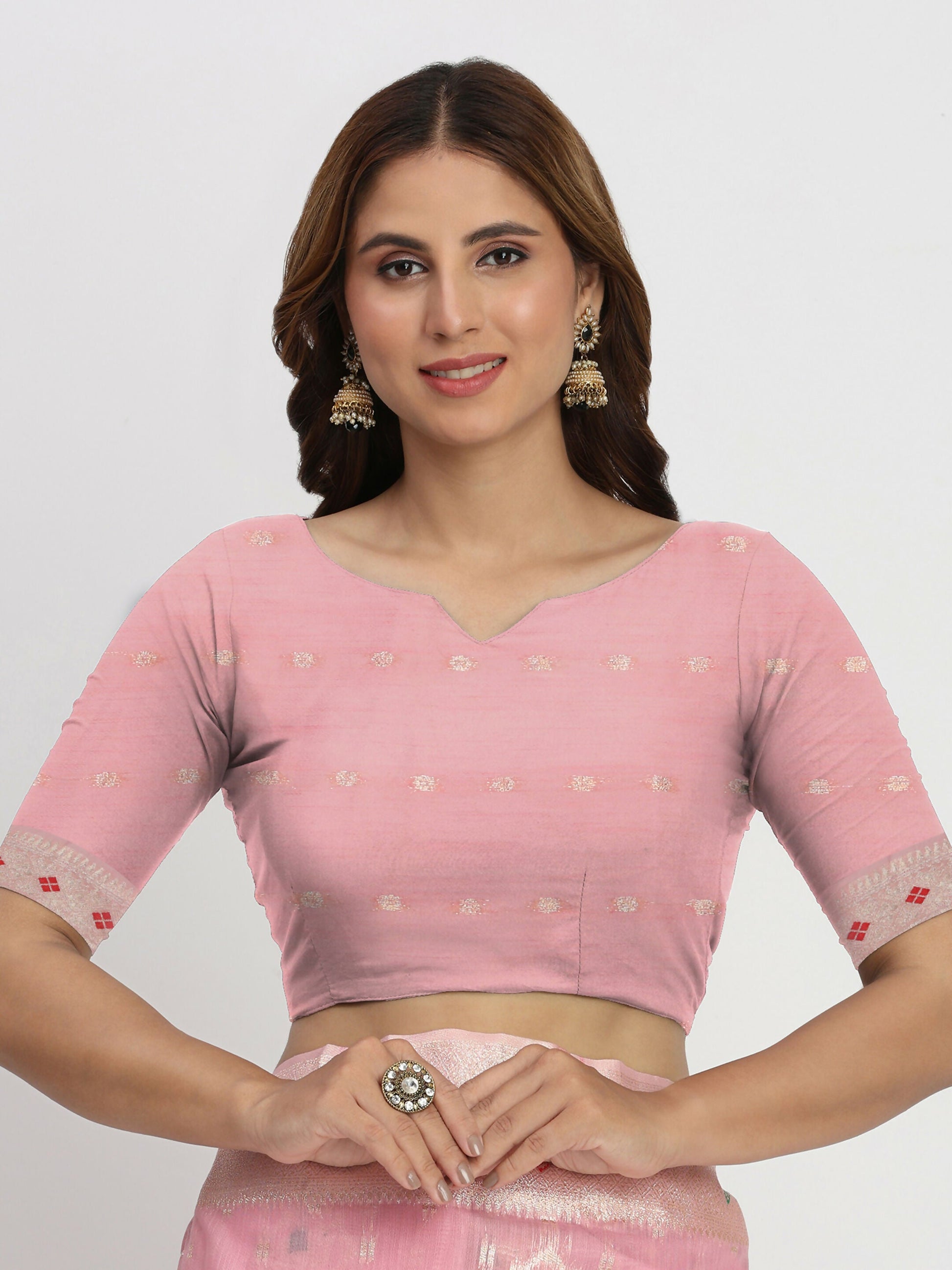 Shree Shyam Fashion Linen Cotton Light Pink Saree