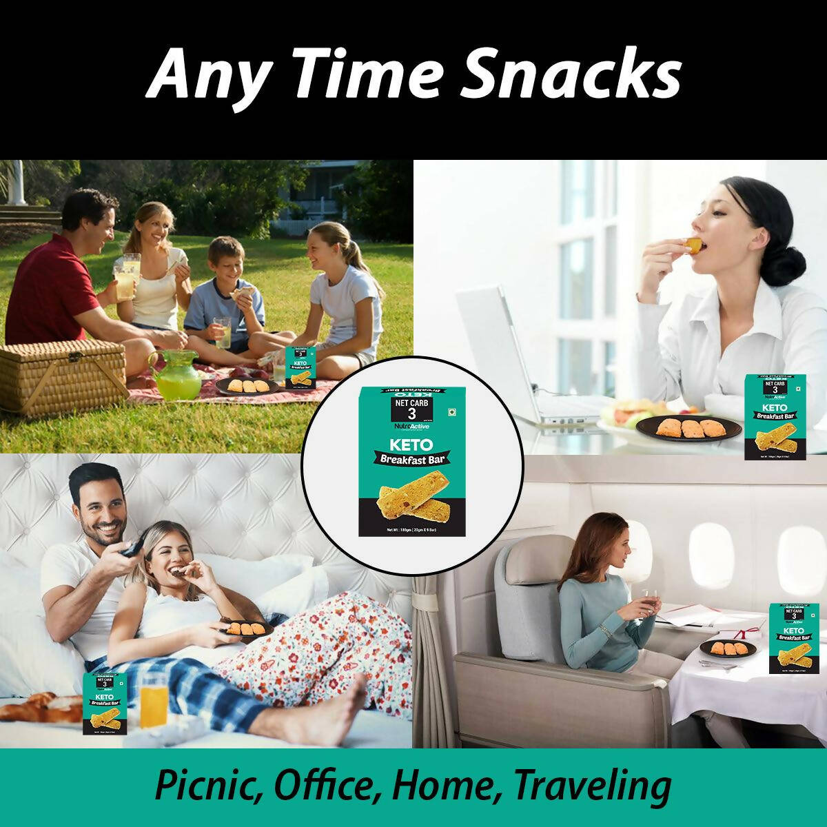 NutroActive Keto Breakfast Mini Bars with Nuts & Seeds - Grab2buy