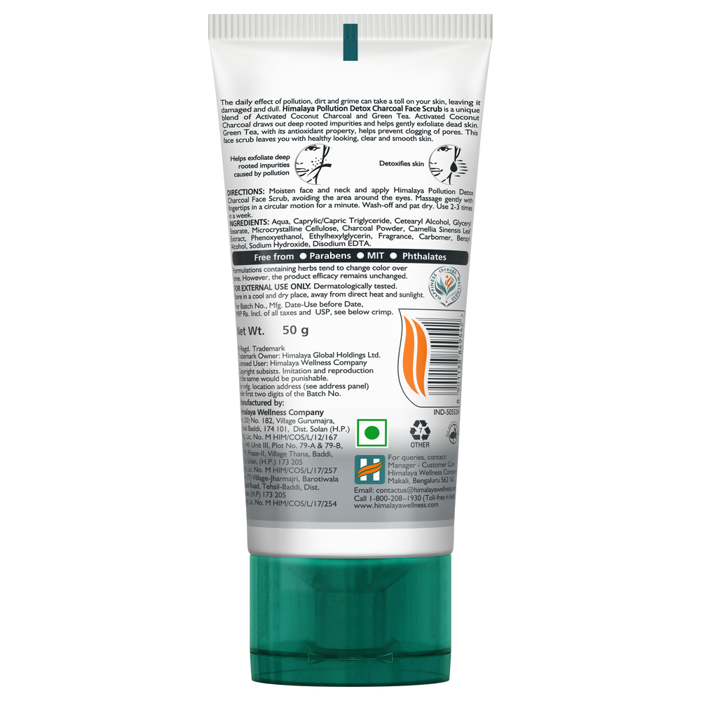 Himalaya Pollution Detox Charcoal Face Scrub | Deep Cleansing Scrub for Urban Skin 